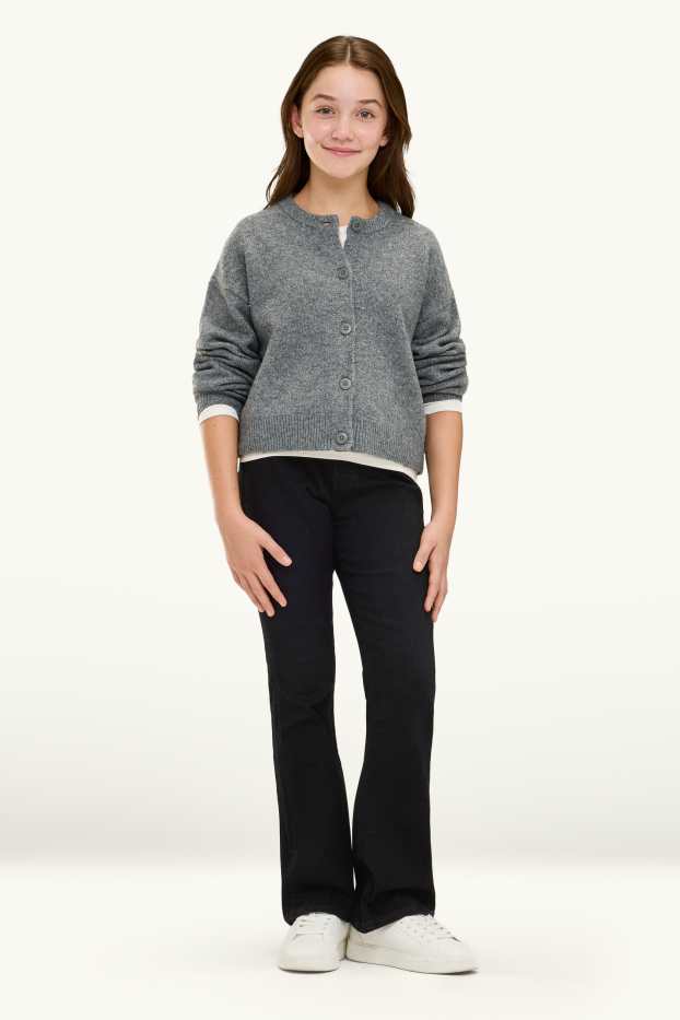 Children Girls - Flared jeggings - black