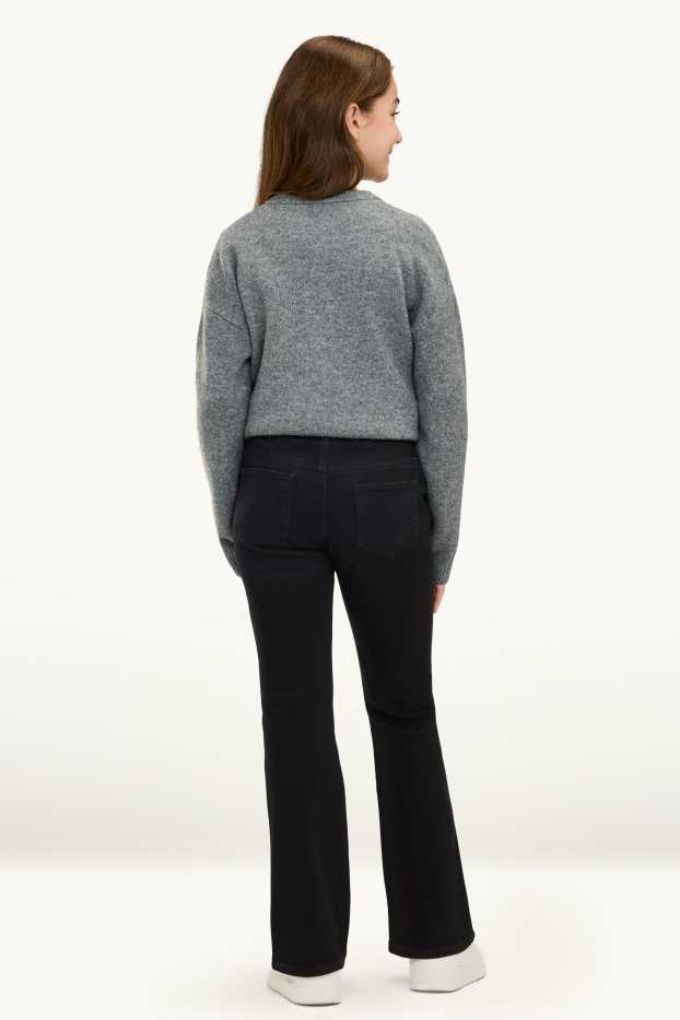 Children Girls - Flared jeggings - black