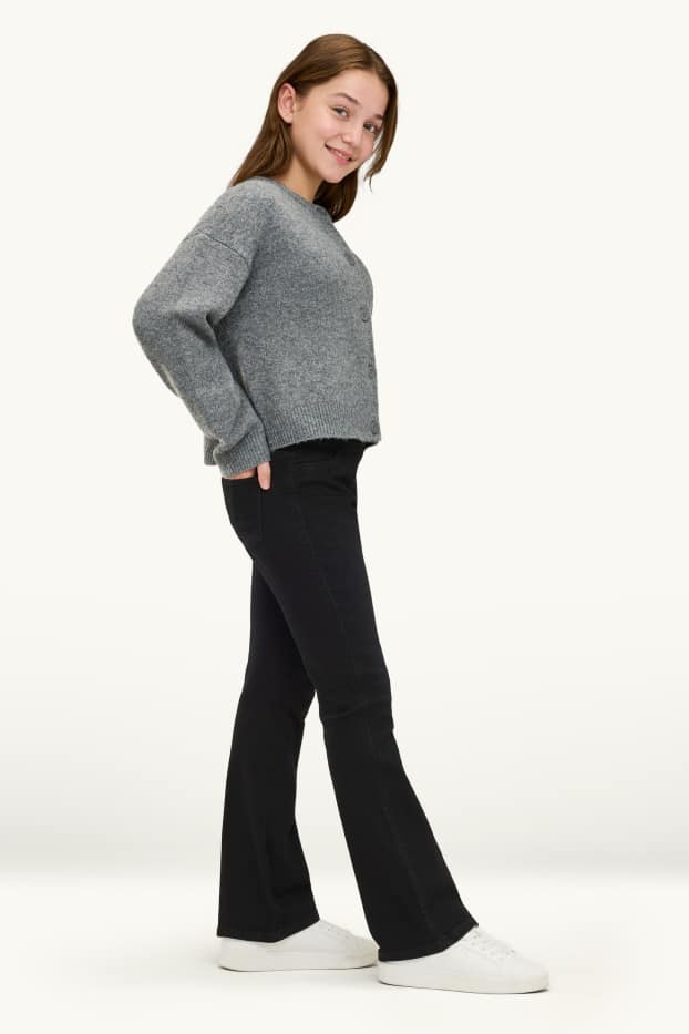 Children Girls - Flared jeggings - black