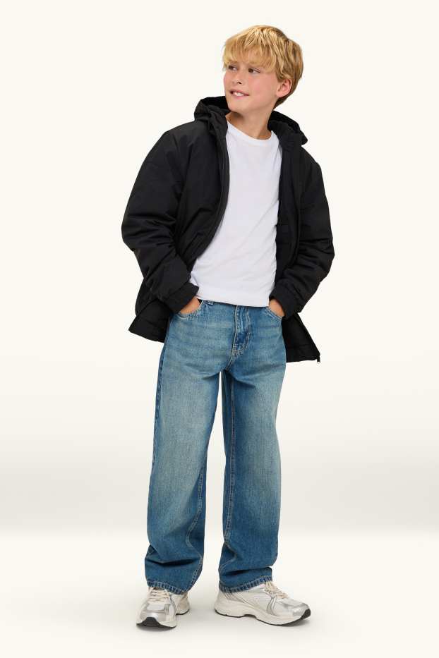 Children Boys - Loose fit jeans - extra-wide waistband - blue denim