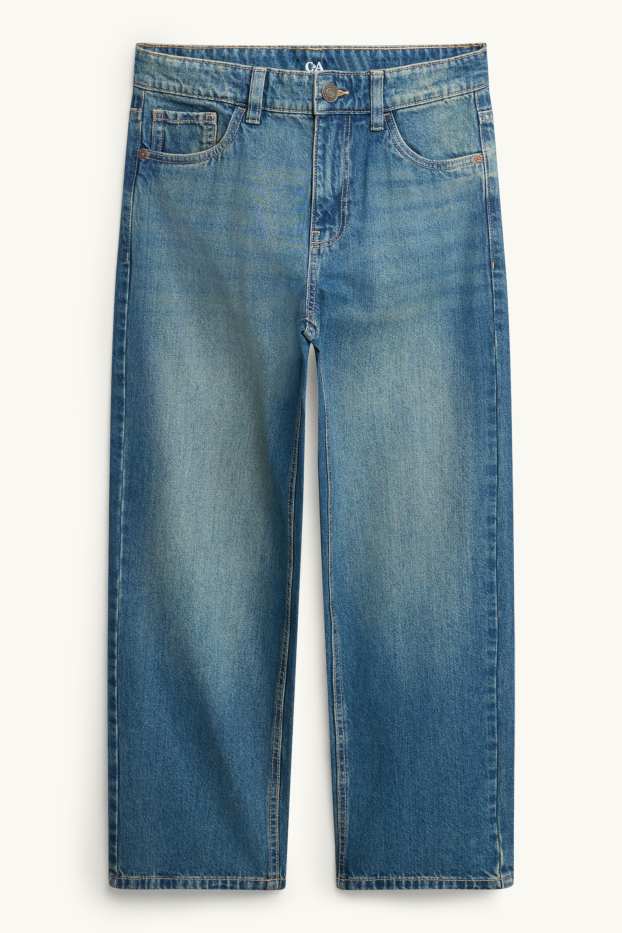 Children Boys - Loose fit jeans - extra-wide waistband - blue denim