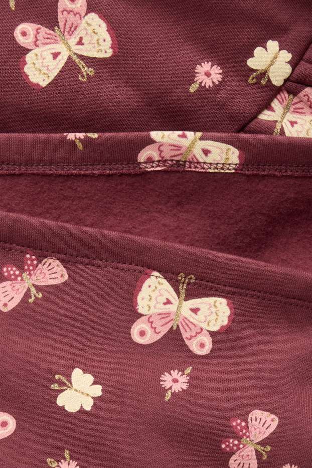 Children Girls - Butterfly - sweatshirt dress - bordeaux