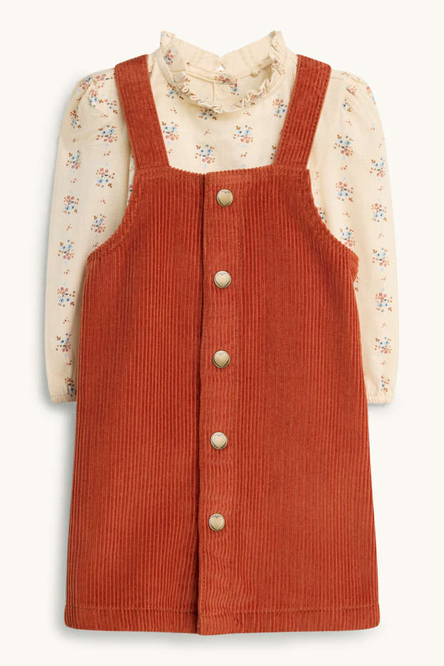 Baby Girls - Baby outfit - 2 piece - orange / beige