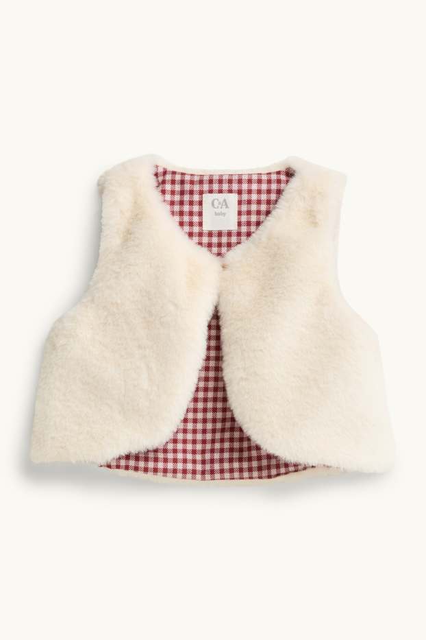 Baby Girls - Baby outfit - shiny - 2 piece - check - red / white