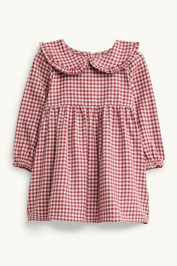 Baby Girls - Baby outfit - shiny - 2 piece - check - red / white