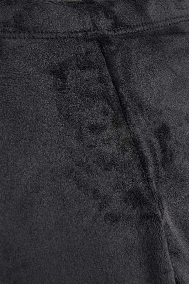 Velour leggings - black