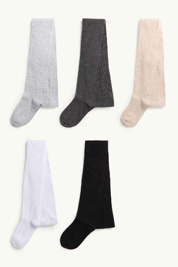 Children Girls - Multipack of 5 - tights - black