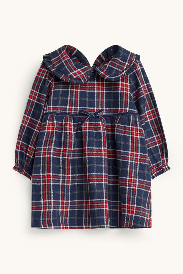 Baby Girls - Baby dress - check - dark blue / white