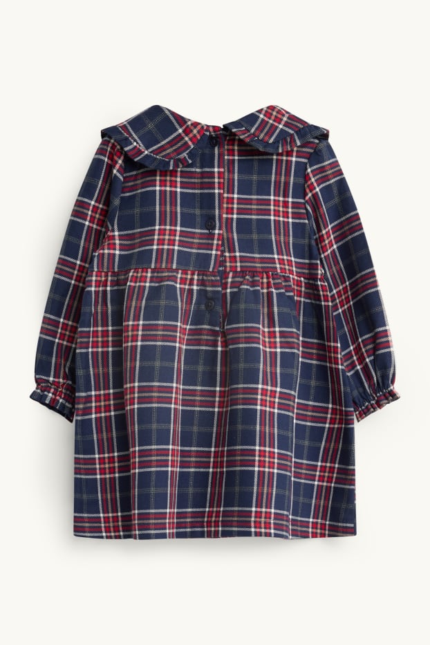 Baby Girls - Baby dress - check - dark blue / white