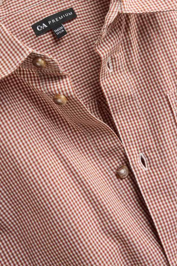 Children Boys - Shirt - check - red / white