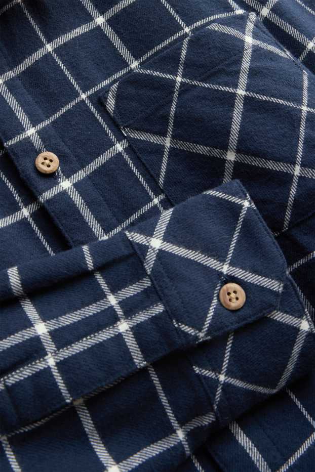 Children Boys - Shirt - check - dark blue / white