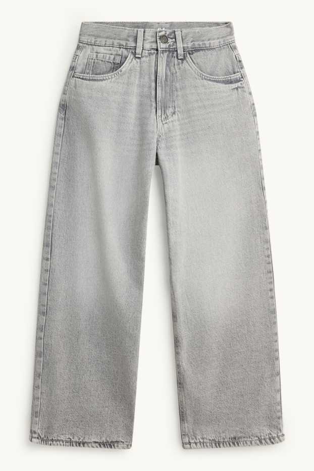 Children Boys - Baggy jeans - thermal jeans - denim-gray