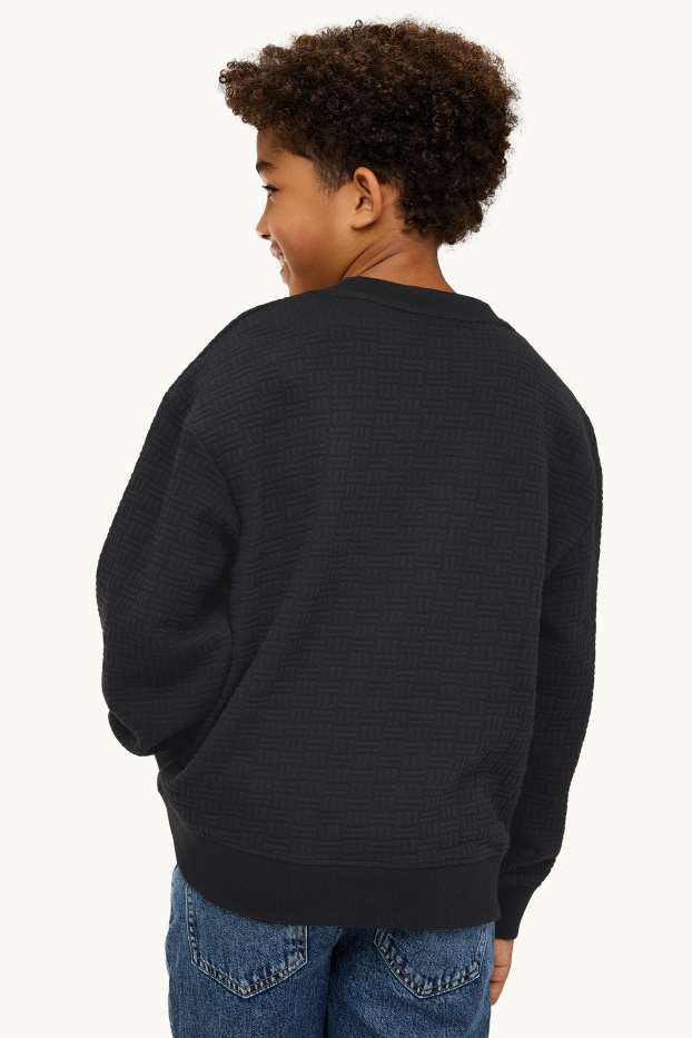 Children Boys - Sweatshirt - patterned - textured - black