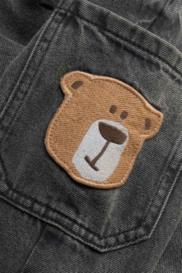 Children Boys - Teddy bear - relaxed jeans - thermal jeans - denim-dark gray