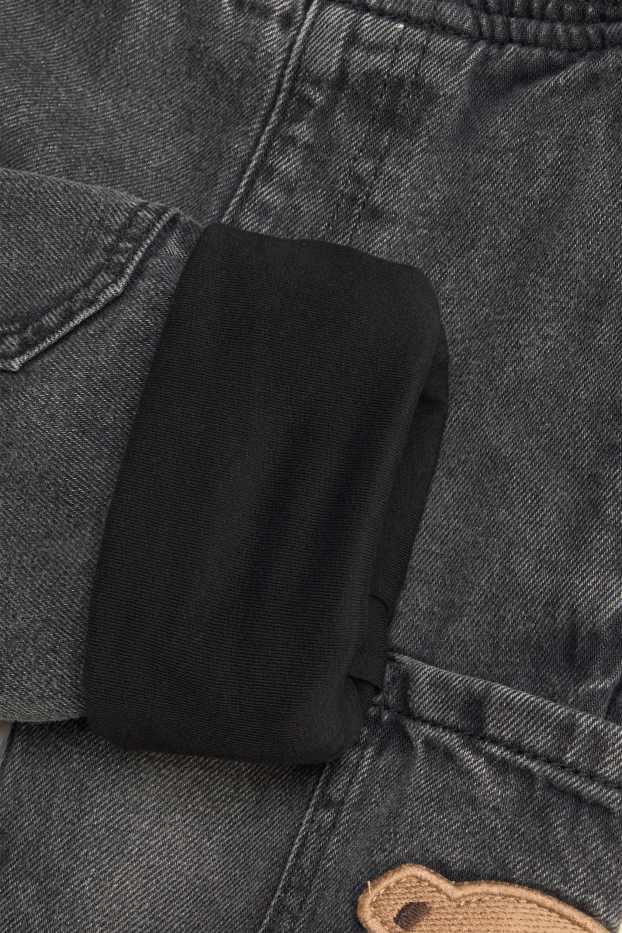 Children Boys - Teddy bear - relaxed jeans - thermal jeans - denim-dark gray