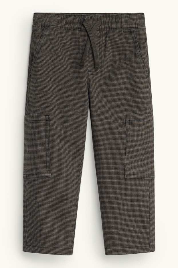 Children Boys - Thermal cargo trousers - LYCRA® - patterned - gray / brown