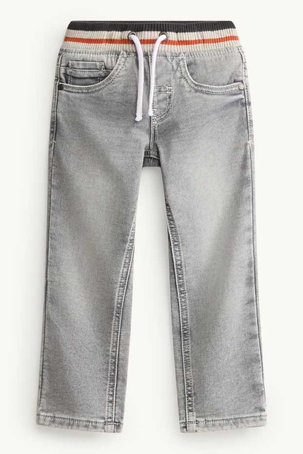 Children Boys - Straight jeans - thermal jeans - LYCRA® - denim-light gray