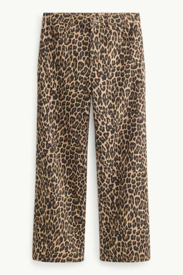 Children Girls - Wide leg jeans - patterned - brown
