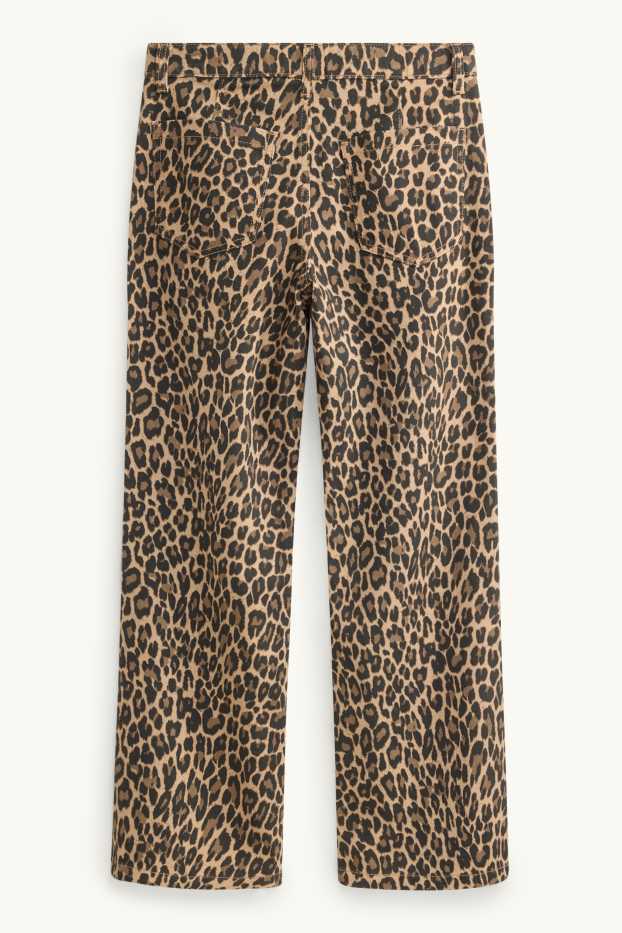 Children Girls - Wide leg jeans - patterned - brown