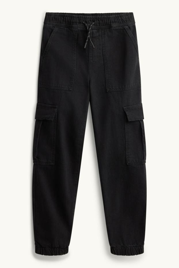 Children Boys - Cargo jeans - thermal jeans - black