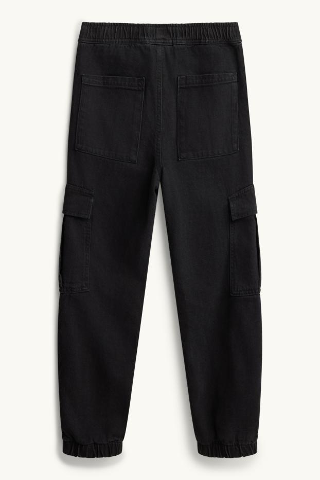 Children Boys - Cargo jeans - thermal jeans - black