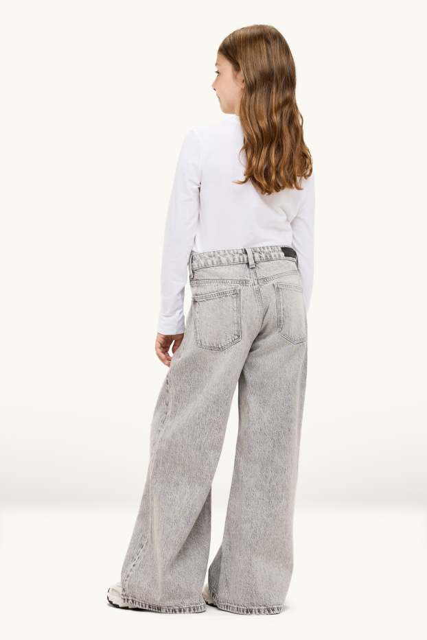 Children Girls - Wide leg jeans - denim-light gray
