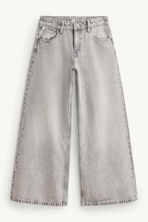 Children Girls - Wide leg jeans - denim-light gray