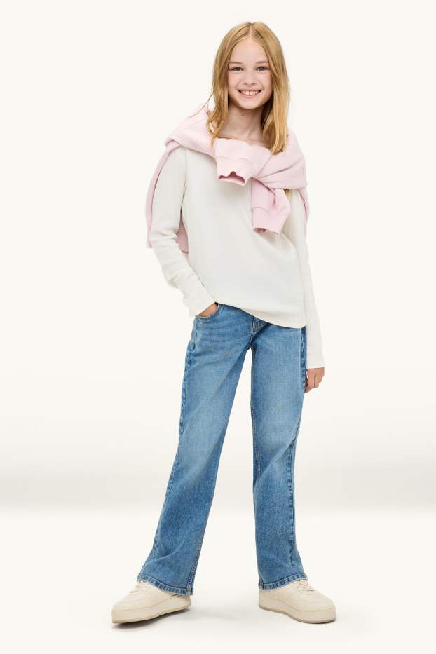 Children Girls - Bootcut jeans - LYCRA ® - blue denim