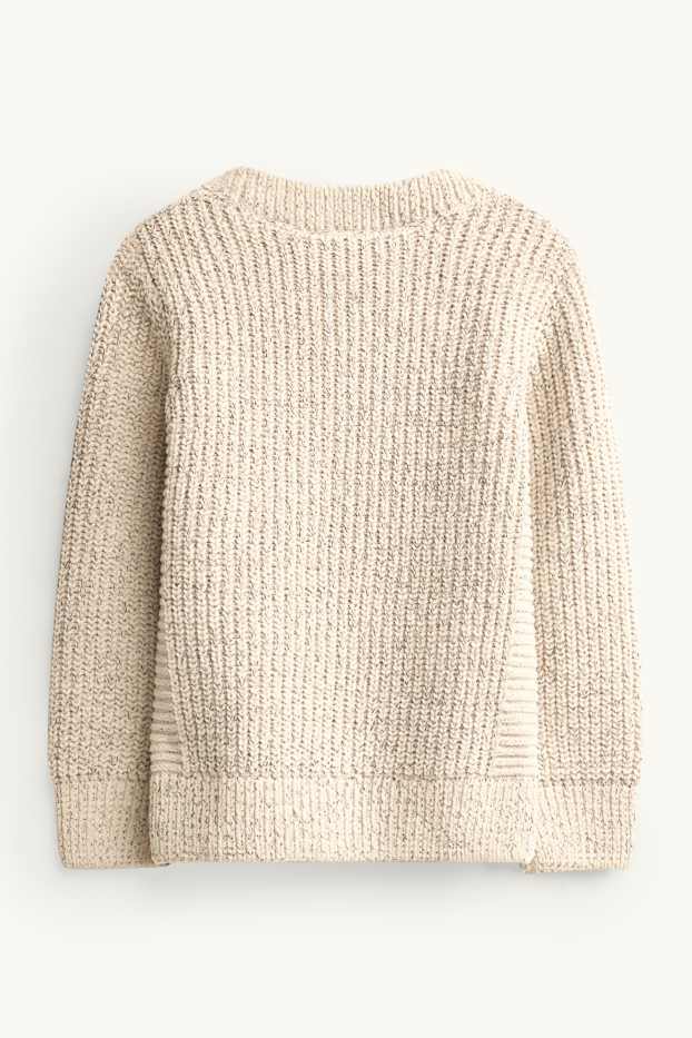 Children Boys - Jumper - textured - beige