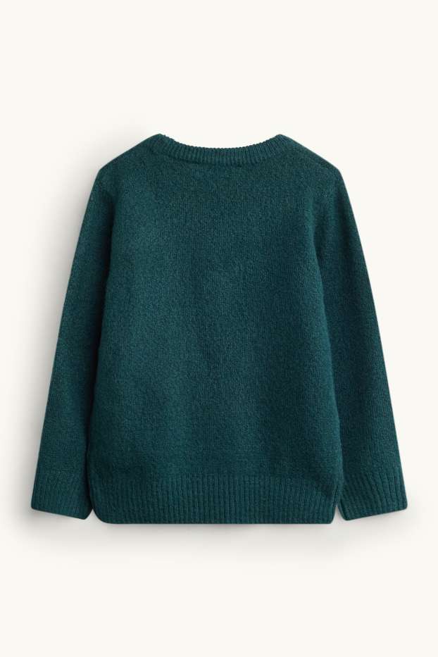 Children Boys - Teddy bear - jumper - dark green