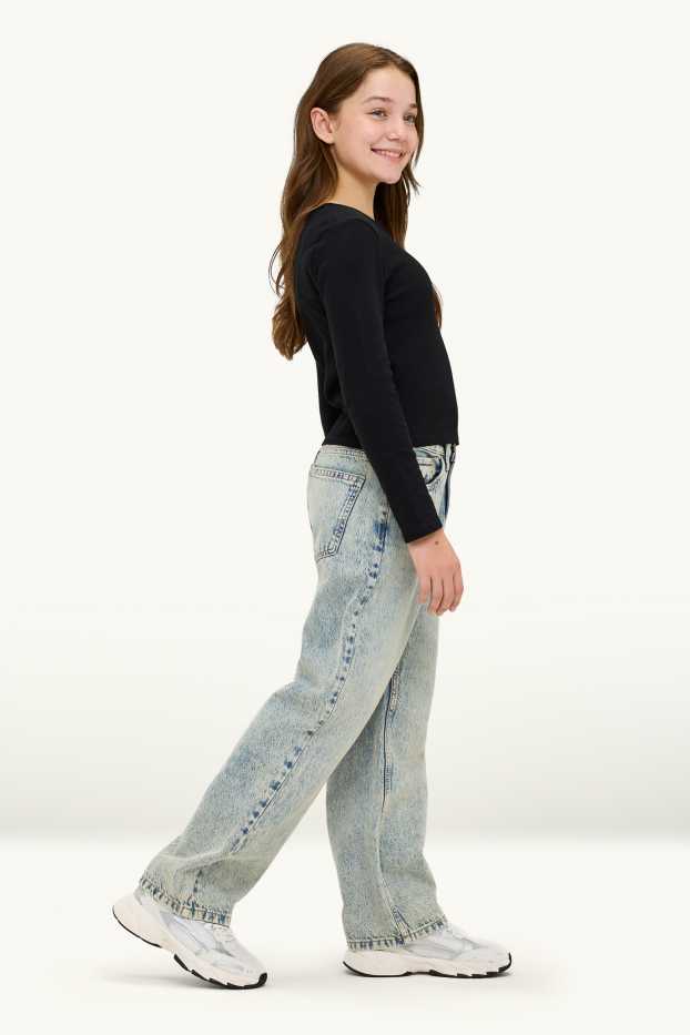 Children Girls - Baggy jeans - denim-light blue