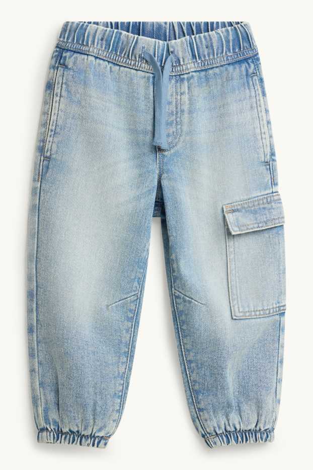 Children Boys - Cargo jeans - thermal jeans - denim-light blue
