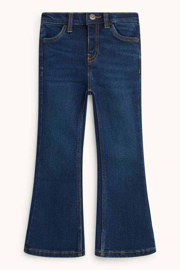 Children Girls - Flared jeans - thermal jeans - denim-dark blue