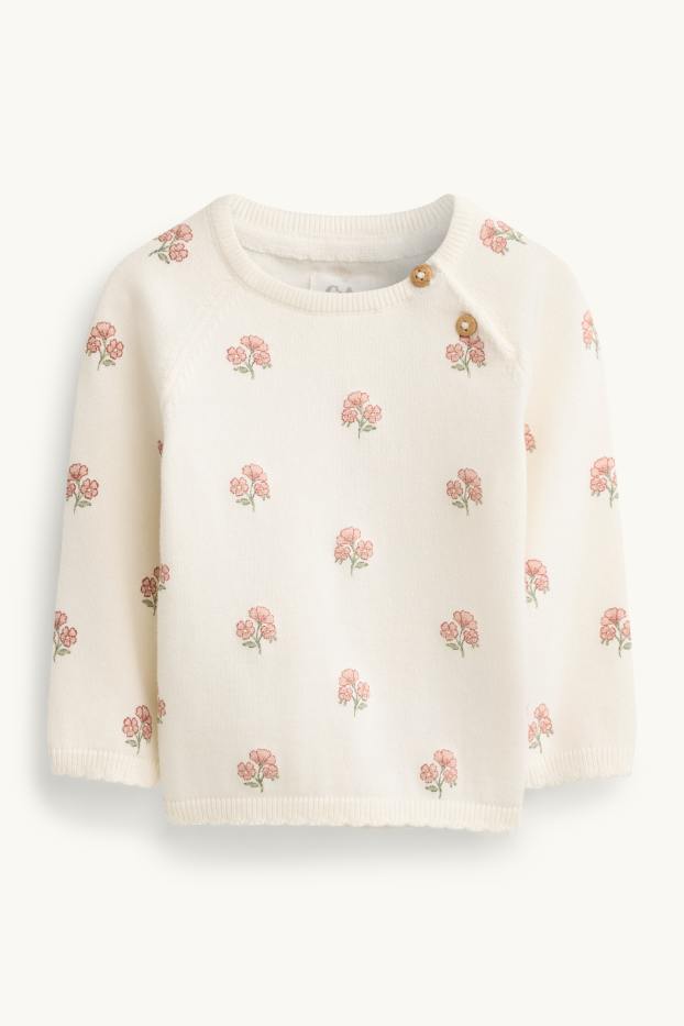Baby Girls - Floral - baby outfit - 2 piece - white / rose