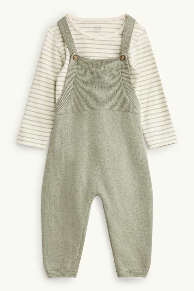 Baby Boys - Newborn outfit - 2 piece - white / green