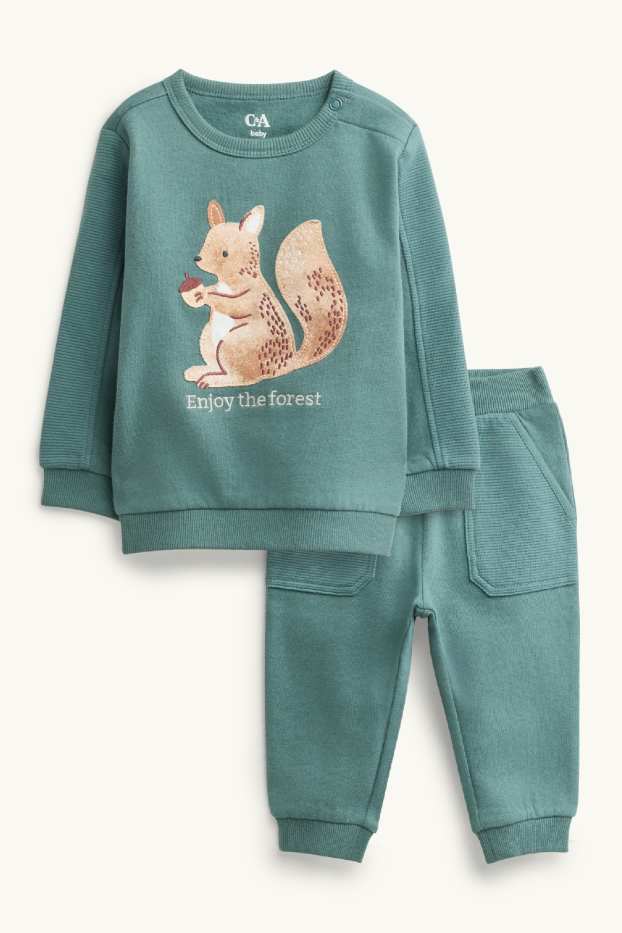 Baby Boys - Squirrel - baby outfit - 2 piece - green / gray
