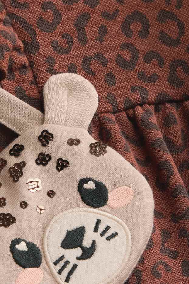 Children Girls - Leopard - set - dress and bag - 2 piece - brown