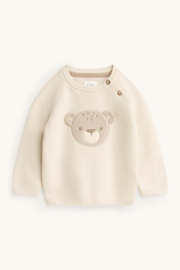 Baby Boys - Teddy bear - newborn outfit - 2-piece - beige / beige