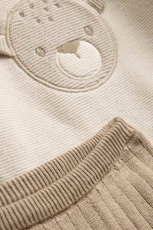 Baby Boys - Teddy bear - newborn outfit - 2-piece - beige / beige