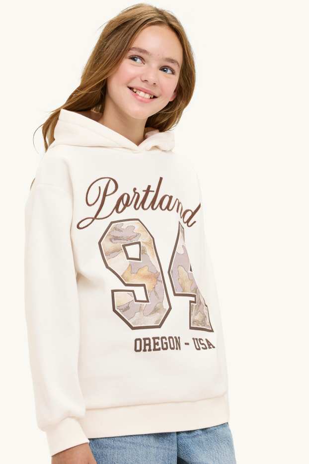 Children Girls - Portland - hoodie - brown / cremewhite
