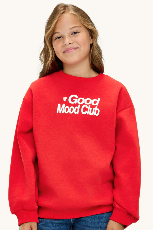 Children Girls - Sausage dog - sweatshirt - red / white