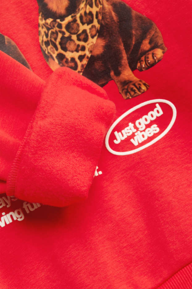 Children Girls - Sausage dog - sweatshirt - red / white
