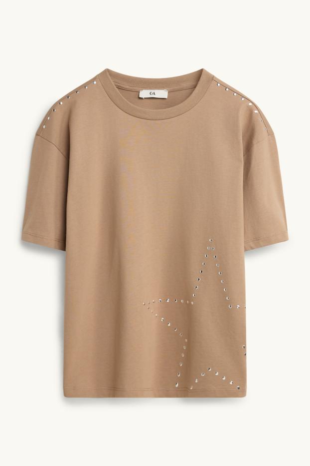 Children Girls - Star - T-shirt - beige