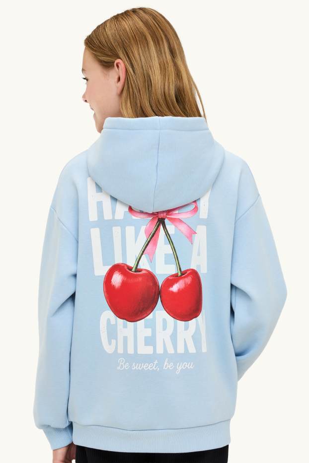Children Girls - Cherry - hoodie - light blue
