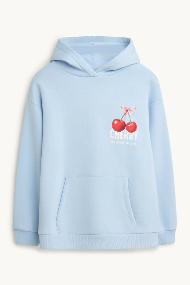 Children Girls - Cherry - hoodie - light blue