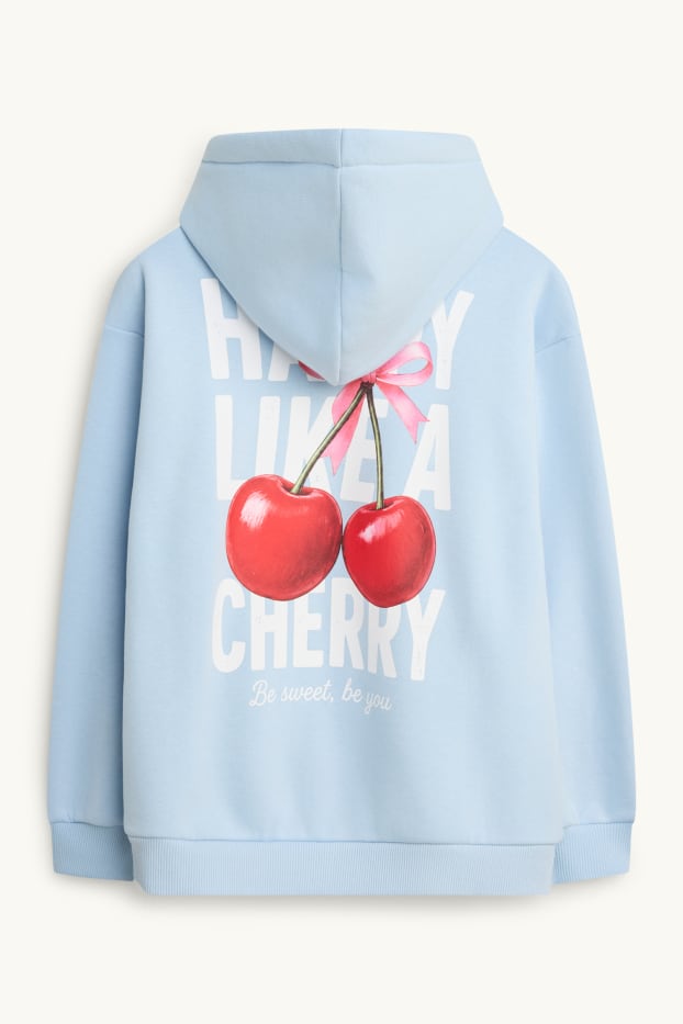 Children Girls - Cherry - hoodie - light blue