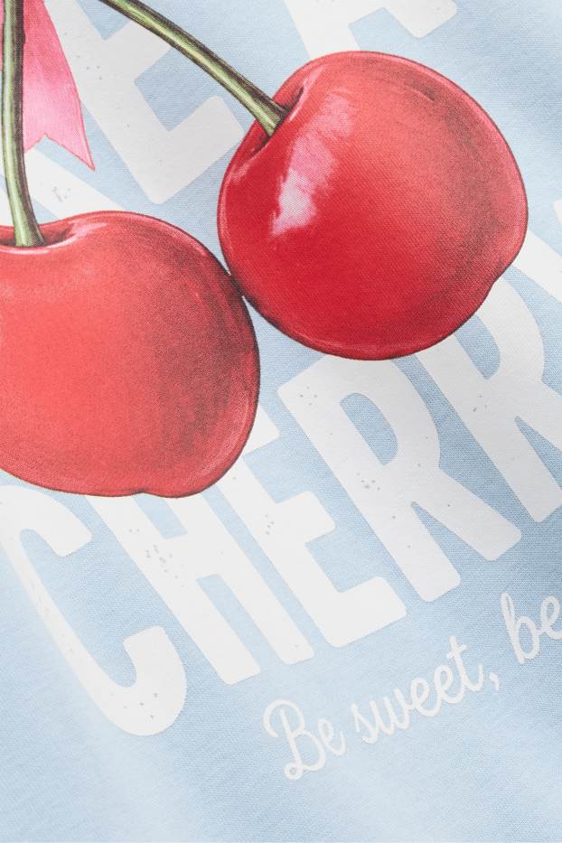 Children Girls - Cherry - hoodie - light blue