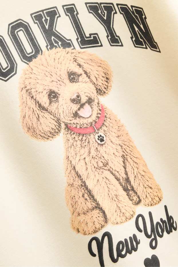 Children Girls - Dog - sweatshirt - cremewhite