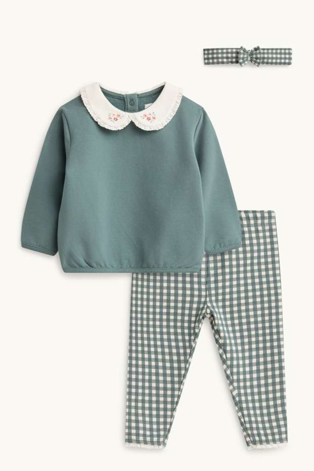 Baby Girls - Baby outfit - 3 piece - dark green / cremewhite