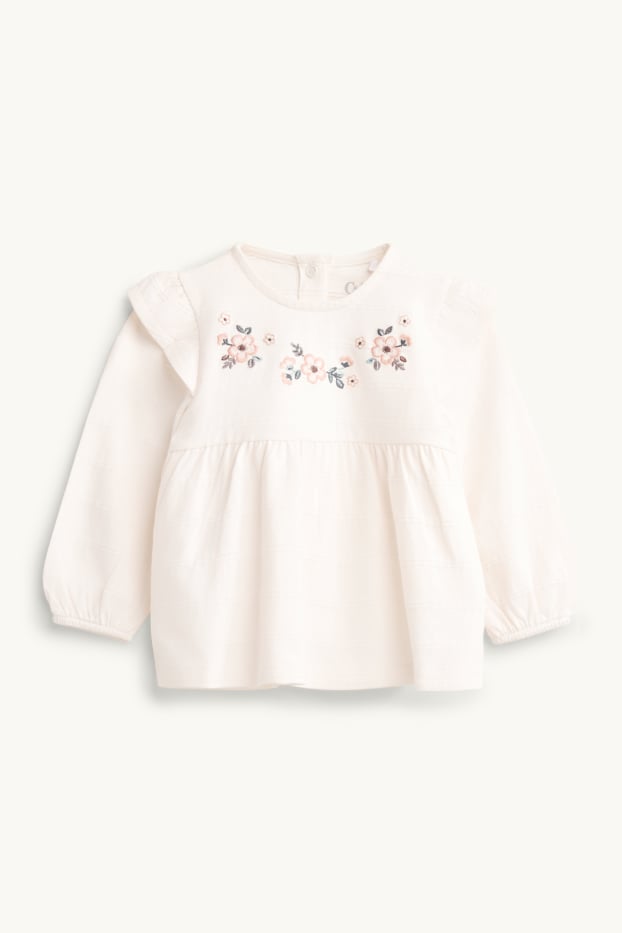 Baby Girls - Floral - baby outfit - 3 piece - bordeaux / white